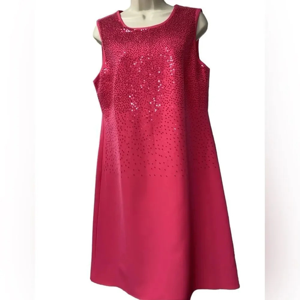 Tahari 14 pink sequined dress
